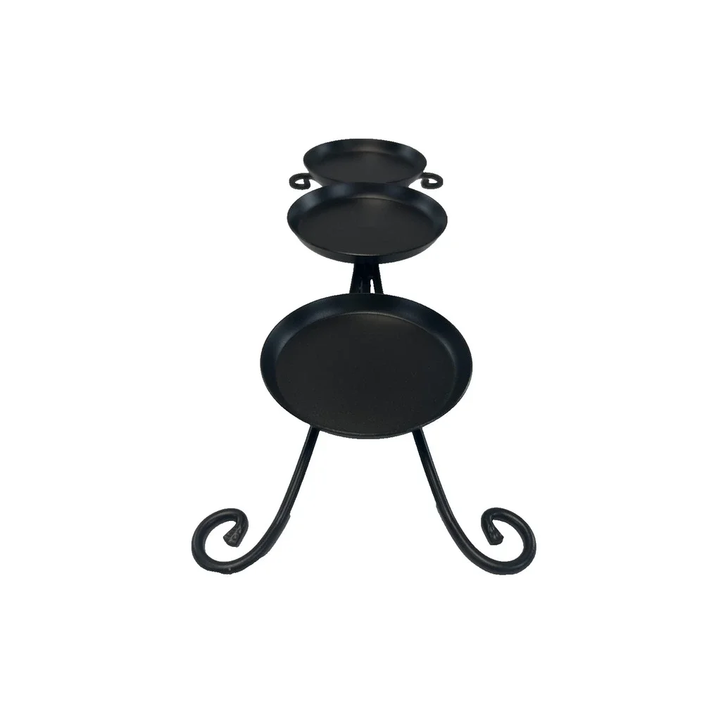 2007 Longaberger Wrought Iron 3 Tier‎ Pillar Candle Holder Stand Maple Leaf